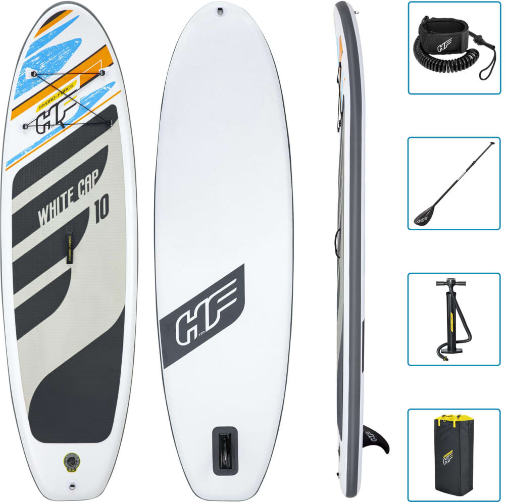 Bestway Ensemble de SUP gonflable White Cap Hydro-Force 305x84x12 cm