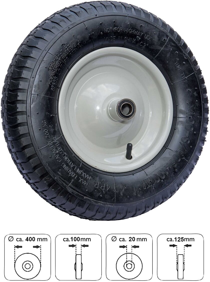 Pro-Bau-Tec Ersatzrad für Bauschubkarre Art.-Nr. 10096, 10097 & 10198