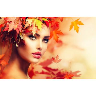 Fototapete PAPERMOON "AUTUMN WOMAN", bunt, B:4,5m L:2,8m, Vlies, Tapeten