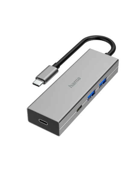 Hama 00200136 USB-C-Hub, 4 Ports, 2x USB-A, 2x USB-C, USB 3.2 Gen1, 5 Gbit/s