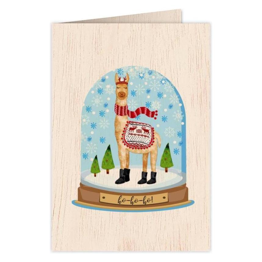 Cozywood Holzkarte C6 + Umschlag Santa Llama (41906846)