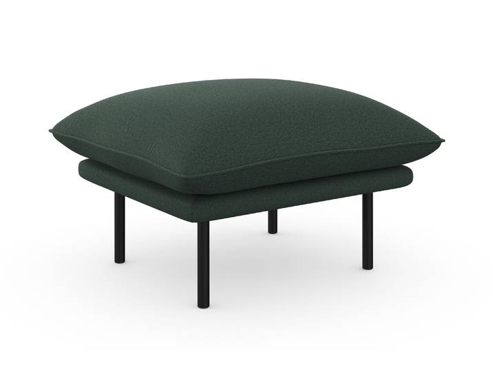 Polsterhocker GOODPRODUCT Stine , grün, B:70cm H:43cm T:65cm, Struktur (100% Polyester);Struktur weich (85% Polyester/15% Nylon);Samtoptik (100% Polyester), Hocker, Polsterhocker, Besonderes Design durch Kissenoptik und Keder