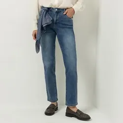 STRANDFEIN Jeans, lange Form 5-Pocket-Style mittlere Leibhöhe konisches Bein