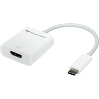 USB Adapter, USB-C Stecker > HDMI 4K Buchse weiß, 11cm