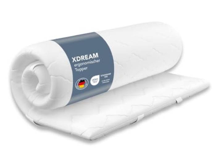 XDREAM Pure Topper Ergonomischer Matratzentopper mit hochwertigem Kaltschaumkern Bänder zur Befestigung Öko-Tex Zertifiziert 180 x 200 cm