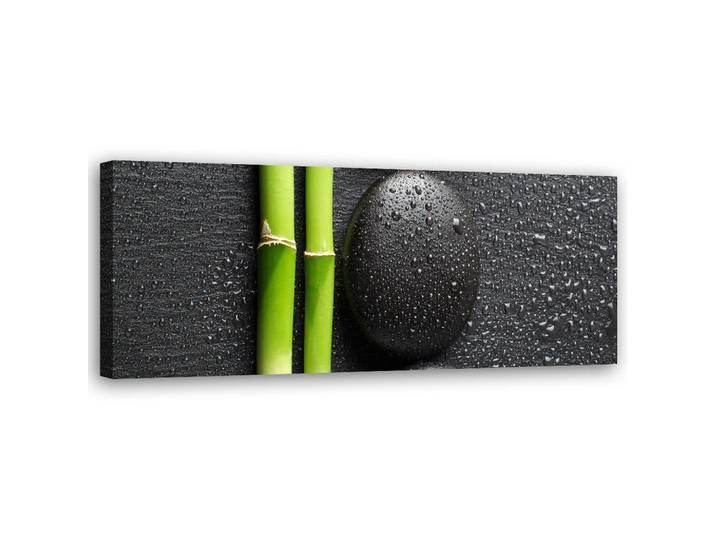 Feeby Wandbild steine bambus zen spa, Schwarz, Orientalisch, Rechteckig, 90x30 cm, Bilder & Rahmen, Bilder, Leinwandbilder