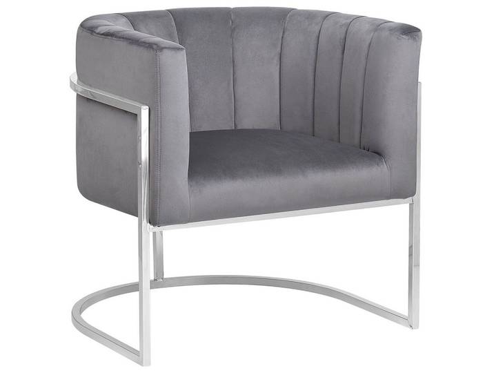 SESSEL Samtstoff grau Larvik