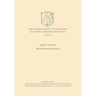 Über das Phänomen des Festes, Taschenbuch von Josef Pieper, VS Verlag für Sozialwissenschaften, 978-3-663-03137-6