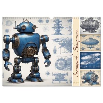 Steampunk - Blaupausen (Wandkalender 2027 DIN A3 quer), CALVENDO Monatskalender