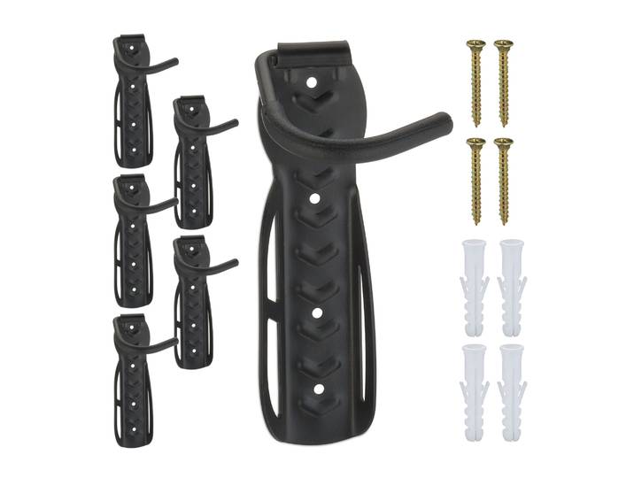Fahrrad Wandhalterung 6er-Set Schwarz