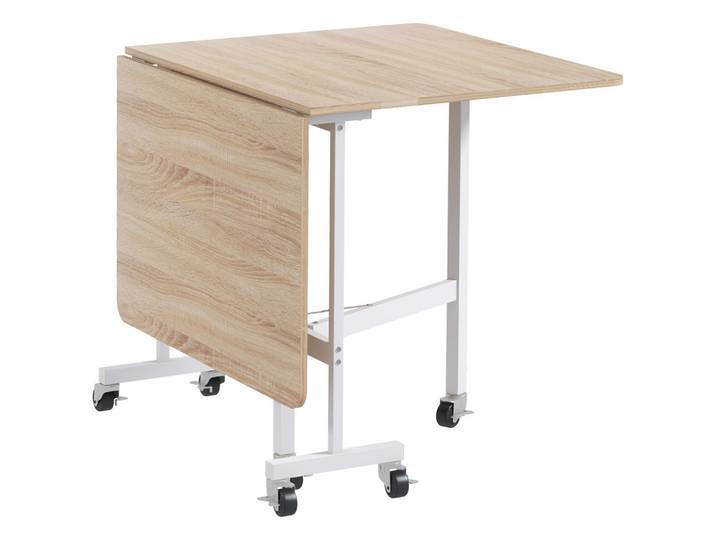 ESSTISCH, Küchentisch mit Rollen, Klapptisch für 4-6 Personen, für Küche, Eiche