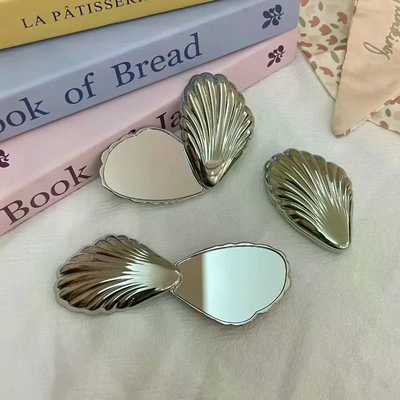 Fusion Finds Seashell Compact Makeup Mirror Travel Double Sided Metal Pocket Mirror For Purse Seashell Compact Makeup Mirror Travel Double Sided Metal Pocket Mirror For Purse