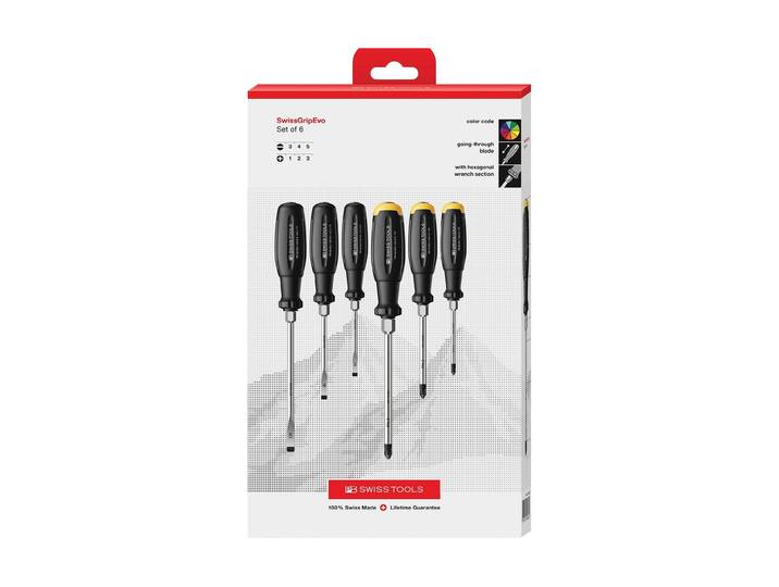 Schraubendreher PB SWISSTOOLS SwissGrip Evo Schlitz Phillips , bunt, L:405mm, Schraubendreher, Schraubendreher