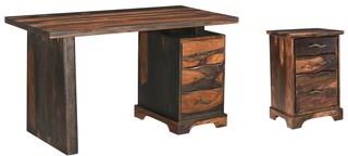 Taran Designs Avenue 2-piece Live Edge Solid Wood Desk Set