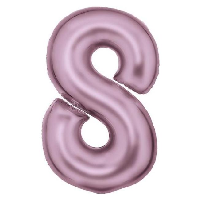 Amscan Metallic Folienballone pink Zahl 8 (1x) (9917330)