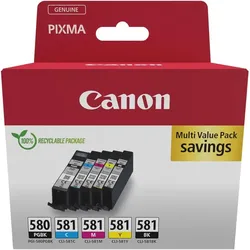 Canon, Druckerpatrone, PGI-580/CLI-581 Multipack (C, M, Y, BK, PGBK)