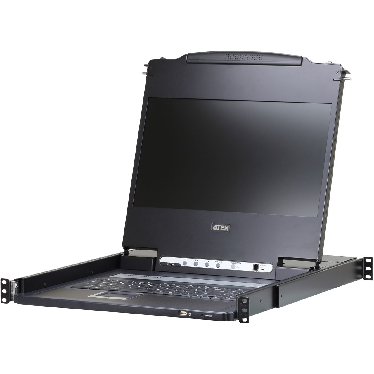 ATEN CL6700MW DE Single Rail 17,3"-LCD Konsole (USB, HDMI / DVI / VGA) DE-Layout