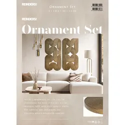Wanddeko ORNAMENT-SET (BHT 115x115x3,50 cm) - braun - BHT 115x115x3,50 cm