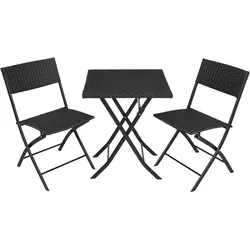 Helloshop26 - Schwarzes 2-Personen-Gartenmöbelset 2108100