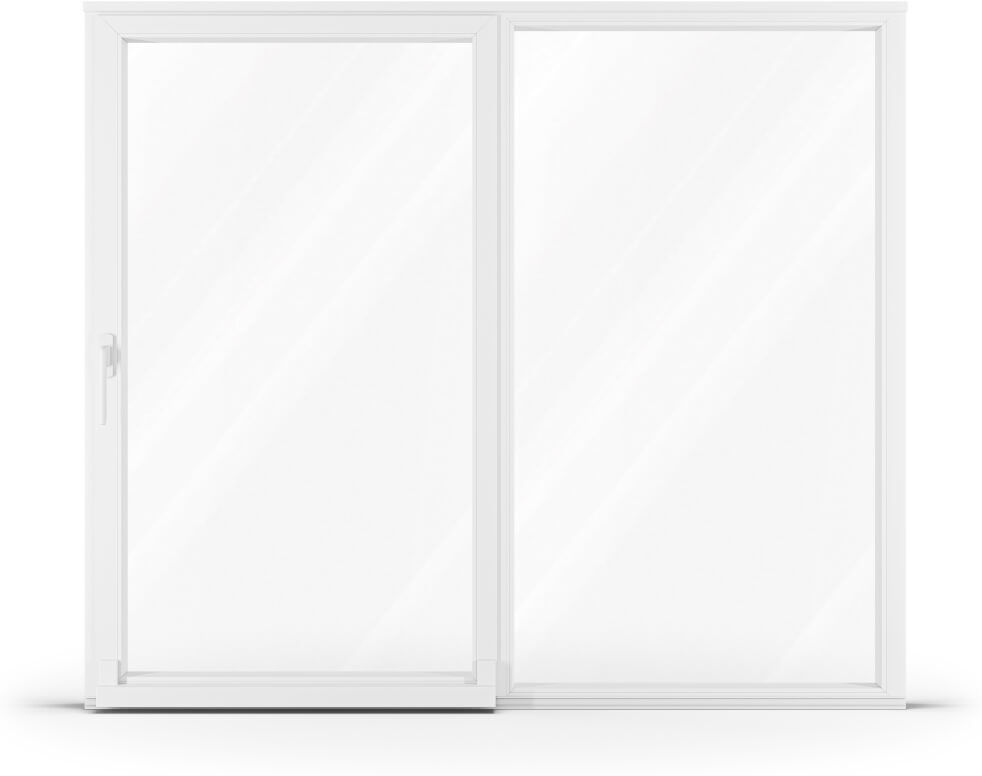 aluplast Baie vitrée 240x215 cm, baie oscillo-coulissante, pvc, IDEAL 4000, blanc, 2 vantaux, 2400 x 2150 mm, configuration personnalisée