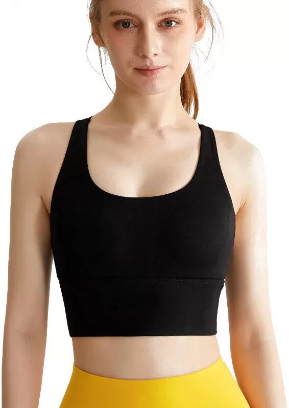 INF Yoga Sport-BH mit Brustpolster, atmungsaktives Workout-Crop-Top L