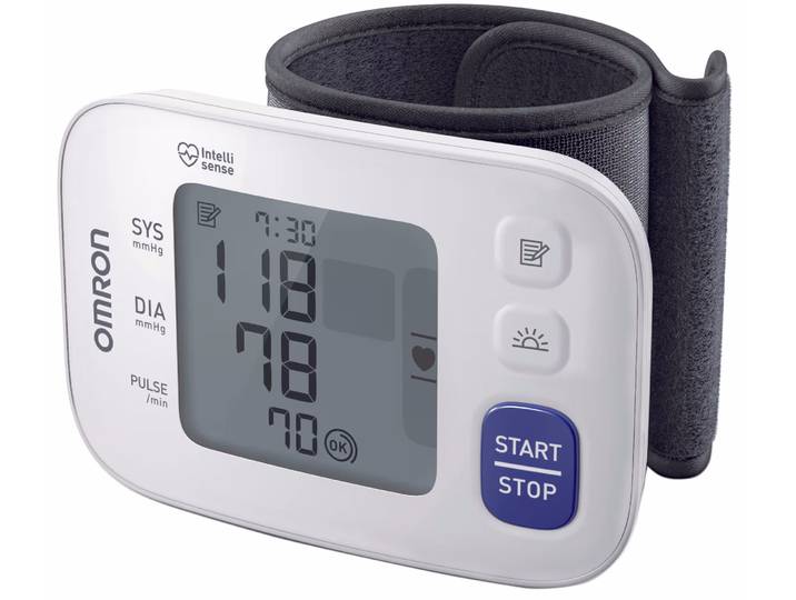 OMRON RS4 Blutdruckmessgerät – Blutdruckmessgerät/Herzfrequenzmessgerät – schwarz / weiss
