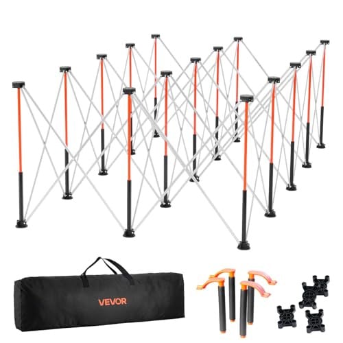 VEVOR Draagbare opvouwbare werkbank in aluminium en staal, Oranje, B/D/H: 245,5 x 126 x 73,3 cm