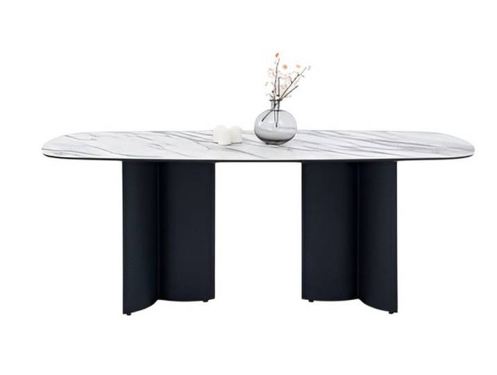JVmoebel Esstisch JVMoebel Esstisch in Schwarz-Weiß mit poliertem Finish (Packung, 1-St., Tisch)