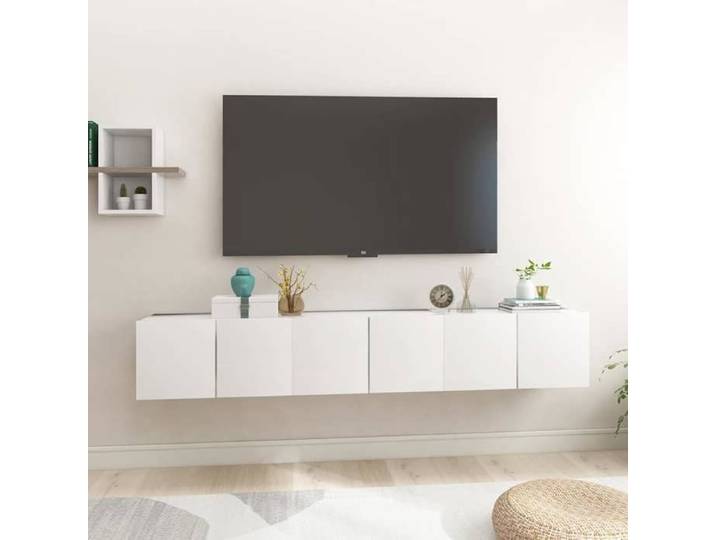 NGM - NEUF Meuble Télévision Blanc - Meubles TV suspendus 3 pcs - blanc - 60x30x30cm 829 588860613065