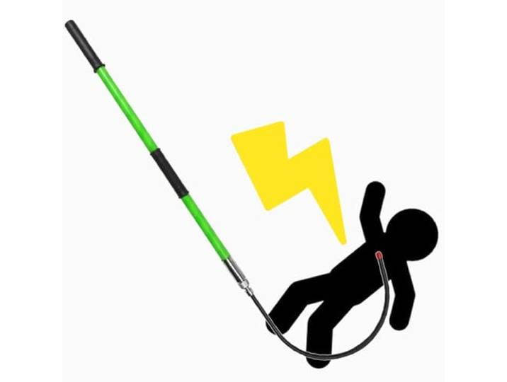 Hochspannungsisolierter Haken aus Fiberglas, lebensrettende Zugstange for eine elektrische Tragfähigkeit von 220 Pfund(Green,3.3ft)