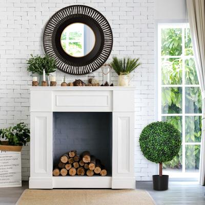 "Outsunny 23.5"" Artificial Boxwood Topiary Tree Plant with Realistic Look, High-Quality Color, & Nursery Pot Included"