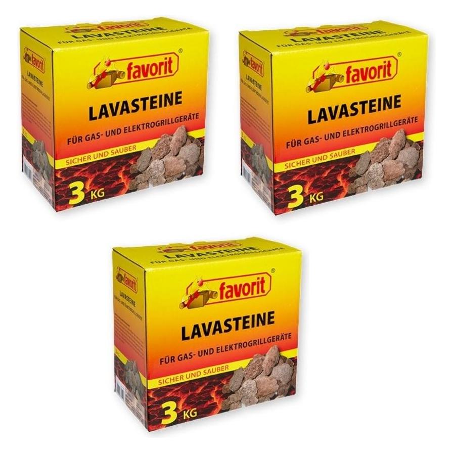 Favorit 3er Set Lavasteine für Gas- und Elektrogrill (3 x 3kg Karton) (71717623)