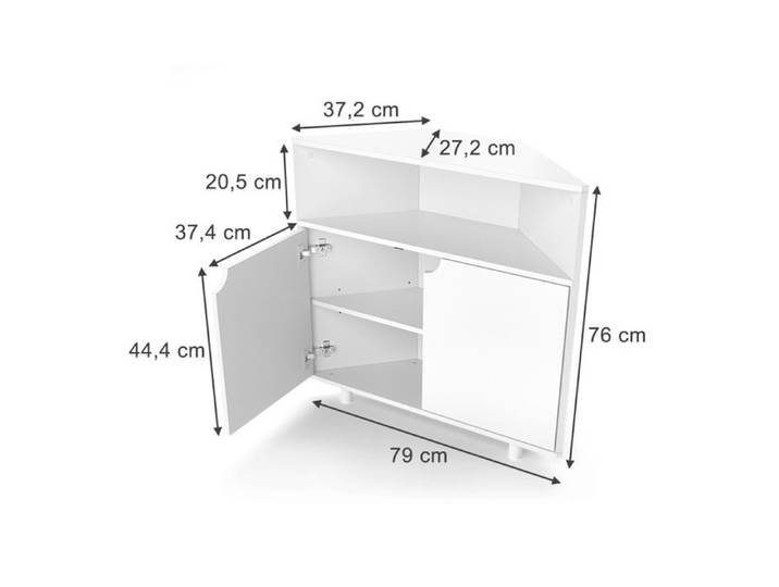 Commode avec tiroirs Inaro 79x76cm avec 3 compartiments Blanc Vicco 57956
