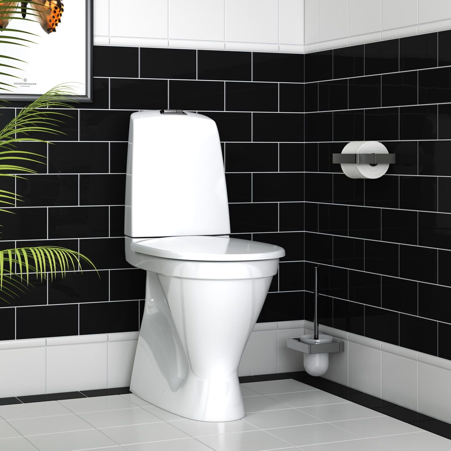 Gustavsberg Toalettstol Nautic 1546 Hygienic Flush, S-lås, förhöjd, 4l, mjuksits, skruv