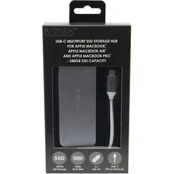 Minix NEO-S2GR USB-C-Multiport-Adapter mit Solid State Drive (SSD) 240 GB im Lieferumfang enthalten (0.24 TB), Externe SSD