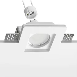 ledscom.de LED Gips Einbaustrahler GIEDI II DIY, inkl. GU10 Lampe 630lm warm-weiß