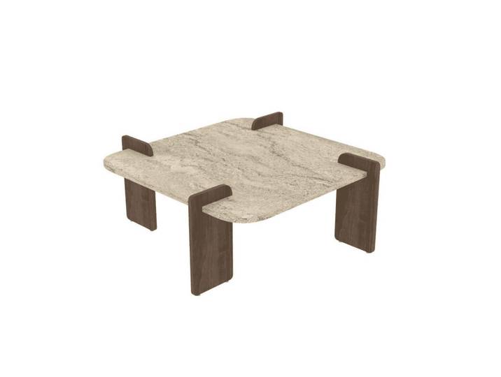 Calicosy Couchtisch mit quadratischer Tischplatte 90/90/35 cm, Beige, Holzwerkstoff, 90x35x90 cm, Wohnzimmer, Wohnzimmertische, Couchtische