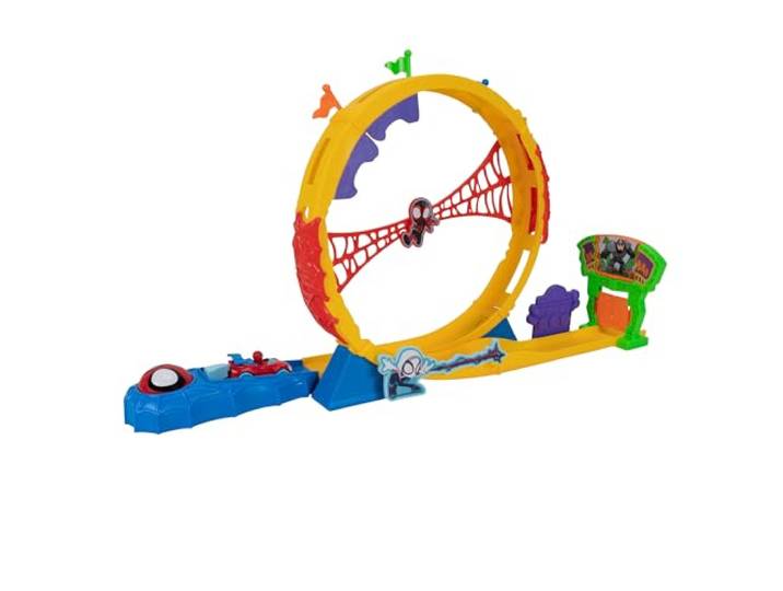 Marvel Spidey en zijn supervrienden SNF0295 - Super Loop Track Set, looping met Spidey metalen voertuig