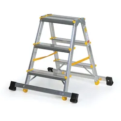 ALVE EUROSTYL doppelseitige Aluminiumstufen mit Stabilisator, 2 x 3 Stufen, Höhe 0,61 m