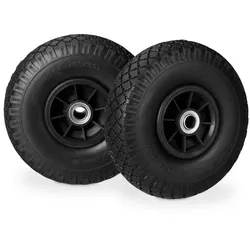 Relaxdays 4 x Sackkarrenrad PU 3.00-4 schwarz Schwarz