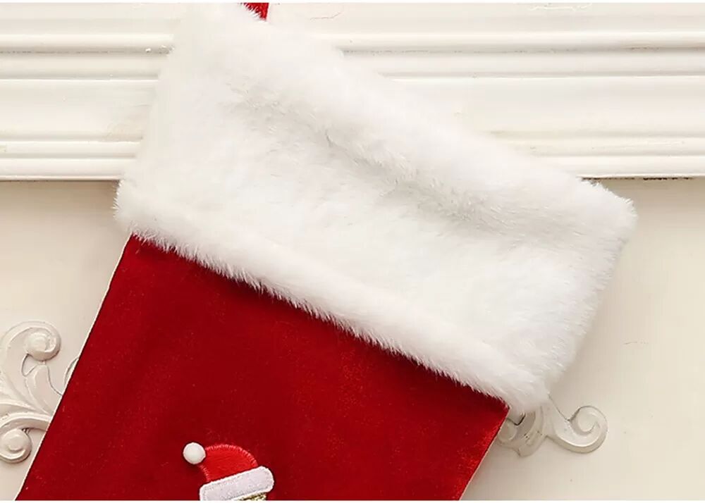 INF Grande Chaussette de Noël - Décoration de Fête en Tissu avec Lettre de l'Alphabet