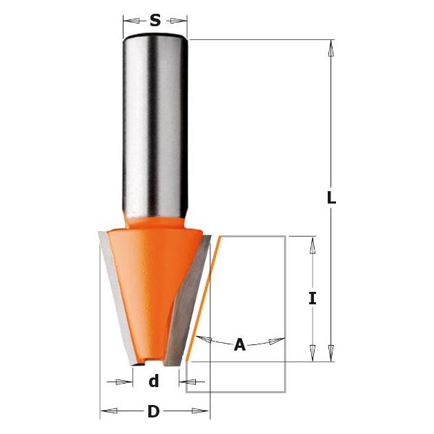 CMT 981.521.11 Corian-Fräser Winkelfräser 15°-Schaft 12 mm (58699355)