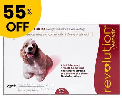 Revolution Medium Dogs 20.1-40lbs (Red) 3 Doses
