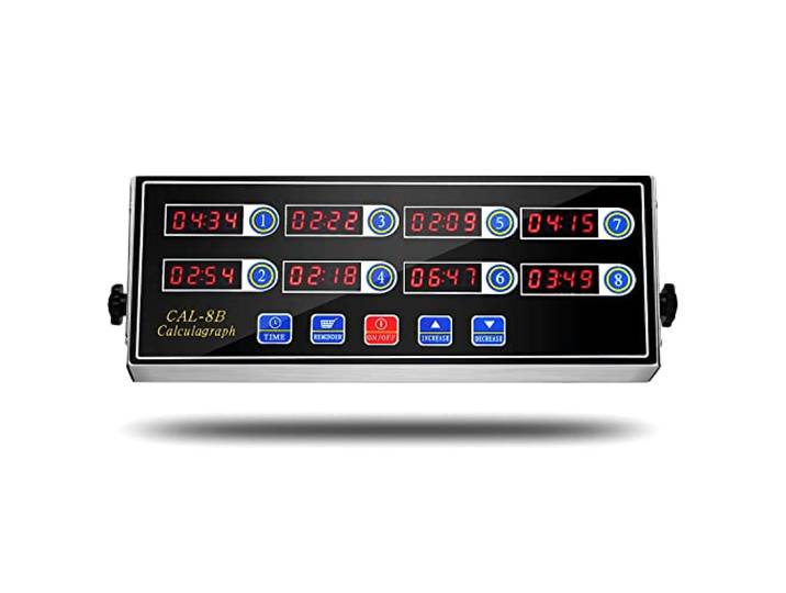 BIZOEPRO 8 Channel Digital Kitchen Timer Cooking Timer Reminder Commercial Burger Bakery Restaurant Clock Loud Alarm Stainless Steel LED Display Calculagraph Timer