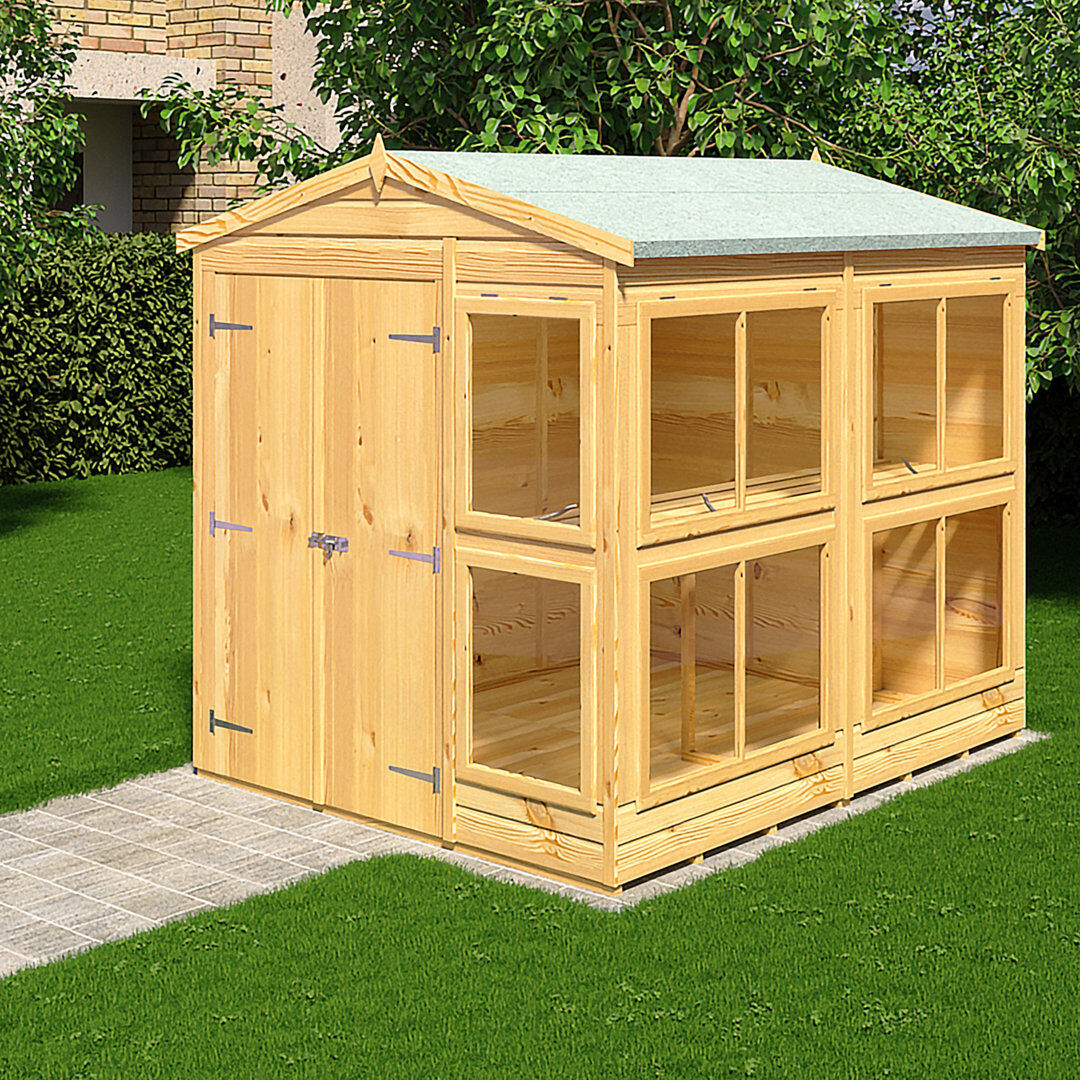 Shire GB Shire Sun Hut Potting Shed 6 Ft X 8 Ft Brown 186cm W X 238cm D X 215cm H