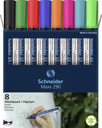 Schneider Schreibgeräte Whiteboard-Marker Maxx 290 8er Set sortiert, 6+2 Aktion 129098 Whiteboardmarker 8St.