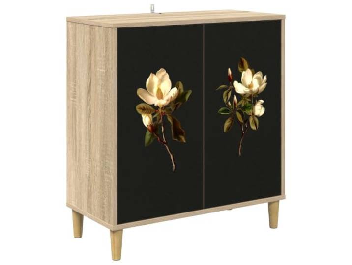 Fisinber Sideboard Bremen Sonoma 69x33x75 cm Kommode Holzwerkstoff Modernes Beistellregal mit 2 Türen für Wohnzimmer & Esszimmer. Erhöhte Füße schützen vor Feuchtigkeit.