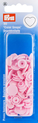 Prym Druckknöpfe "Color Snaps Herz", rosa, 12,4 mm Ø, 30 Stück