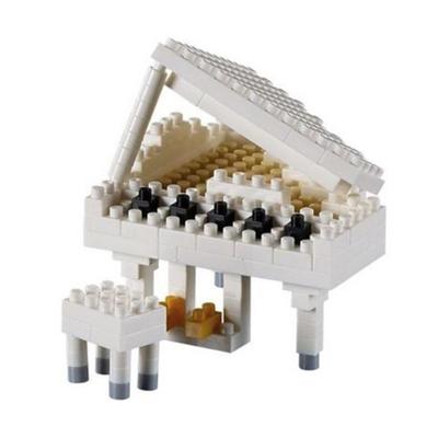 BRIXIES 200177 - Klavier (Fllügel) weiß, 3D Konstruktionsbausatz aus Ministeinen, 134 Teile
