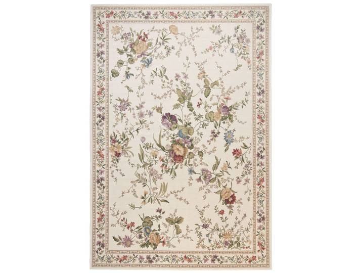 Tapis floral tissé plat - Crème 120x170 cm